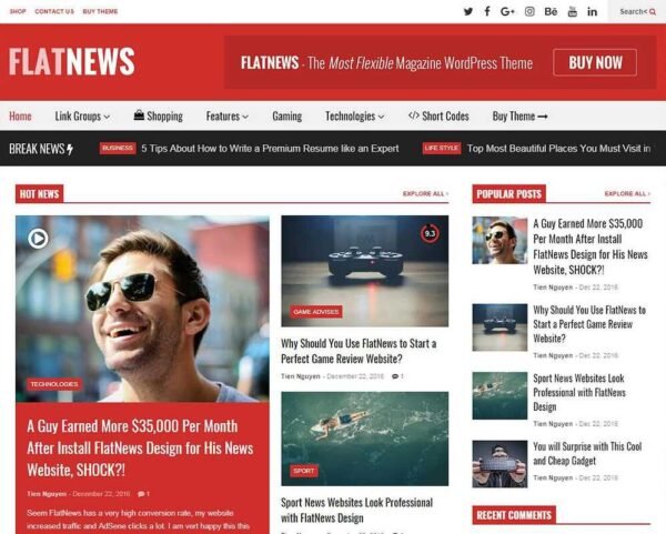 FlatNews WordPress Theme